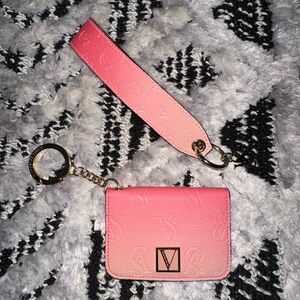 Victoria’s Secret Ombré Wristlet Strap Keychain & Card Case - Pink